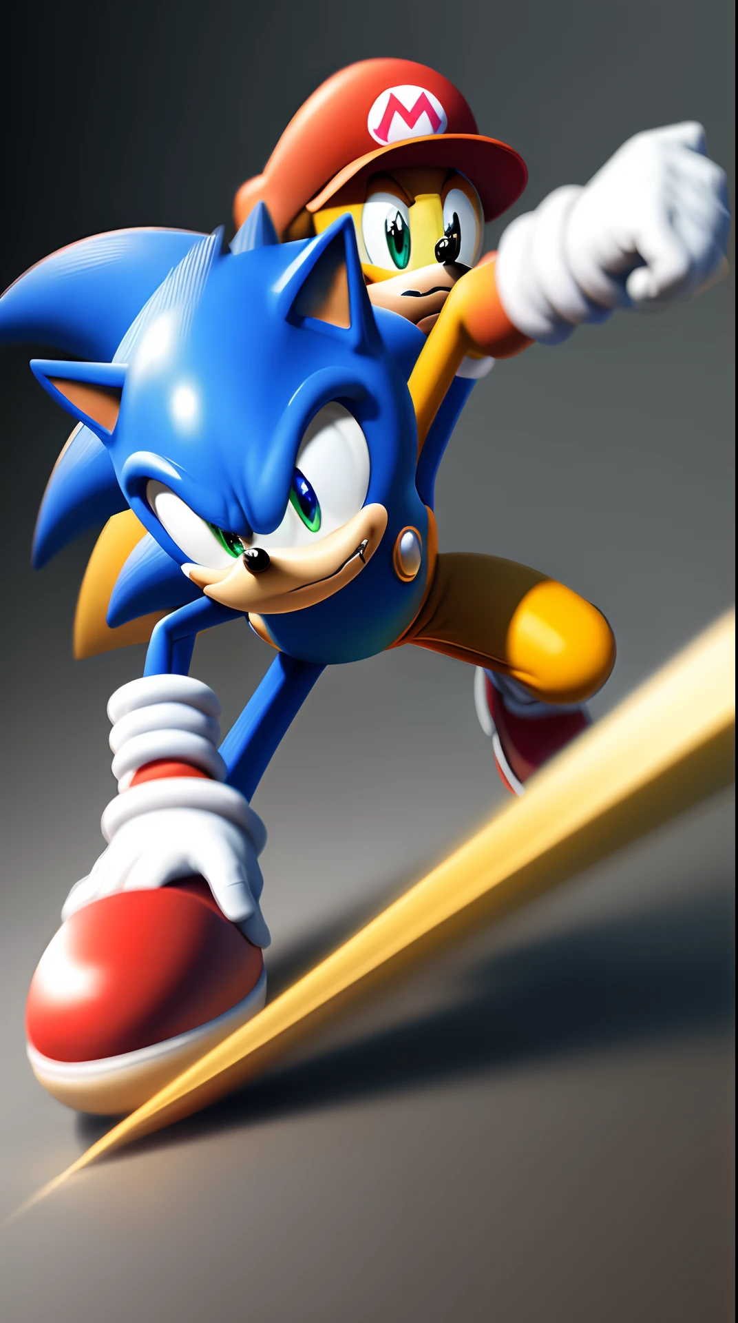 Hyper realistic Mario vs sonic