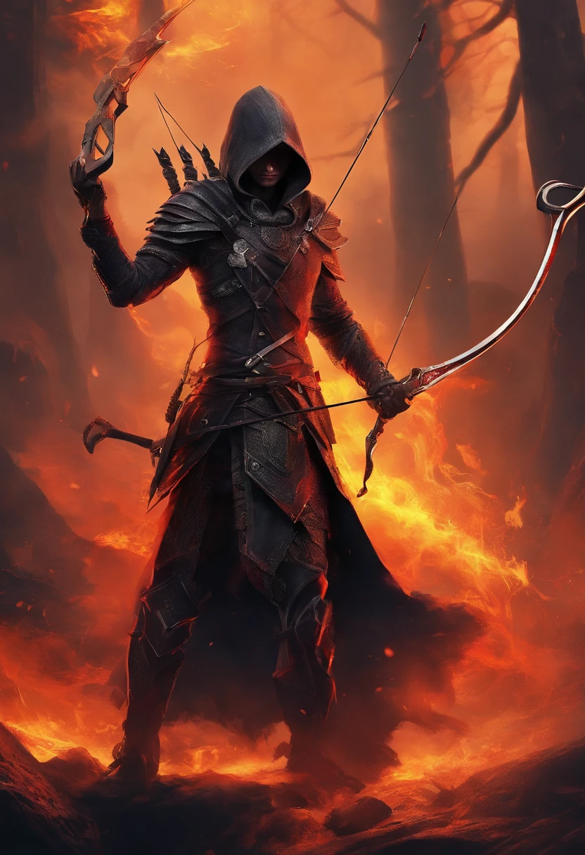 Envision a malevolent character in stark contrast to the ethos of Assassin's Creed. Picture this antagonist with piercing, glowing eyes that radiate an otherworldly malevolence. Dive into micro-details, highlighting sinister facial features and a malevolent grin that adds an eerie aura.
Imagine the character holding an archery bow, emphasizing the duality of skill and darkness. Capture the bow with meticulous detail, from the wickedly designed arrows to the malevolent energy emanating from the weapon.
Set the scene at night, shrouded in an eerie mood. Integrate a background of black smoke and fire, creating a chaotic yet captivating atmosphere. Illuminate the character with a subtle, unnatural light that enhances the ominous glow of their eyes.
Consider the play of shadows, using the night setting to accentuate the villain's menacing silhouette. Infuse the composition with an air of mystique, portraying the antagonist as a formidable force embodying the opposite of the noble Assassin's Creed character.
This detailed prompt aims to inspire a micro-detailed and visually striking depiction of an evil character with glowing eyes, wielding an archery bow, set against a backdrop of black smoke and fire in a night shot, creating a chilling and ominous atmosphere.