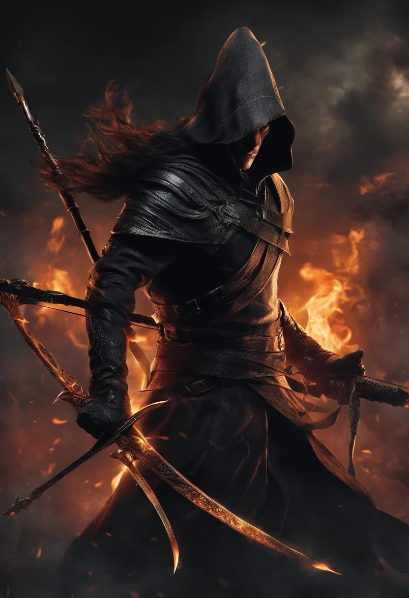Envision a malevolent character in stark contrast to the ethos of Assassin's Creed. Picture this antagonist with piercing, glowing eyes that radiate an otherworldly malevolence. Dive into micro-details, highlighting sinister facial features and a malevolent grin that adds an eerie aura.
Imagine the character holding an archery bow, emphasizing the duality of skill and darkness. Capture the bow with meticulous detail, from the wickedly designed arrows to the malevolent energy emanating from the weapon.
Set the scene at night, shrouded in an eerie mood. Integrate a background of black smoke and fire, creating a chaotic yet captivating atmosphere. Illuminate the character with a subtle, unnatural light that enhances the ominous glow of their eyes.
Consider the play of shadows, using the night setting to accentuate the villain's menacing silhouette. Infuse the composition with an air of mystique, portraying the antagonist as a formidable force embodying the opposite of the noble Assassin's Creed character.
This detailed prompt aims to inspire a micro-detailed and visually striking depiction of an evil character with glowing eyes, wielding an archery bow, set against a backdrop of black smoke and fire in a night shot, creating a chilling and ominous atmosphere.