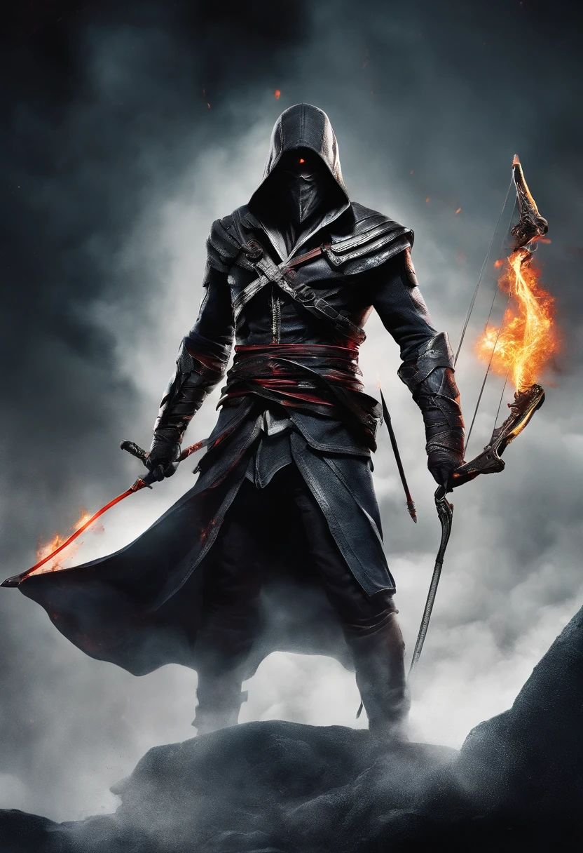 Envision a malevolent character in stark contrast to the ethos of Assassin's Creed. Picture this antagonist with piercing, glowing eyes that radiate an otherworldly malevolence. Dive into micro-details, highlighting sinister facial features and a malevolent grin that adds an eerie aura.
Imagine the character holding an archery bow, emphasizing the duality of skill and darkness. Capture the bow with meticulous detail, from the wickedly designed arrows to the malevolent energy emanating from the weapon.
Set the scene at night, shrouded in an eerie mood. Integrate a background of black smoke and fire, creating a chaotic yet captivating atmosphere. Illuminate the character with a subtle, unnatural light that enhances the ominous glow of their eyes.
Consider the play of shadows, using the night setting to accentuate the villain's menacing silhouette. Infuse the composition with an air of mystique, portraying the antagonist as a formidable force embodying the opposite of the noble Assassin's Creed character.
This detailed prompt aims to inspire a micro-detailed and visually striking depiction of an evil character with glowing eyes, wielding an archery bow, set against a backdrop of black smoke and fire in a night shot, creating a chilling and ominous atmosphere.