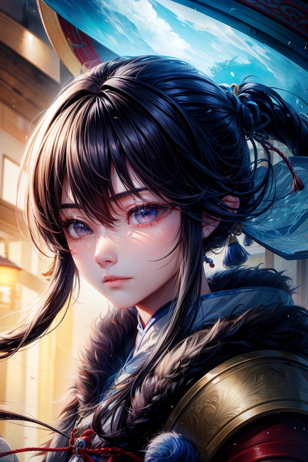Yi Yang Qianxi who is playing,Detailed facial features,Various angles,Motion picture film visuals