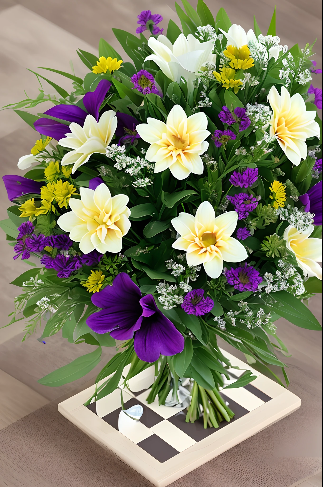 flower bouquet chessboard