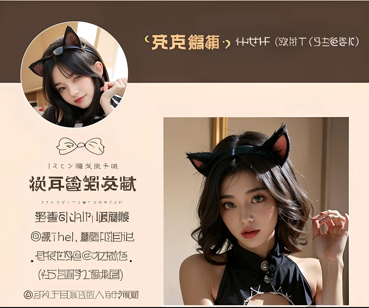 Arafly woman in cat ears and black top, headpiecehigh quality, Attractive cat girl, female furry mini cute style, High quality], very beautiful cute catgirl, Cat ears and tail, Fake cat ears, black hair black cat ears, cute fumo plush bunny girl, 2263539546], wig