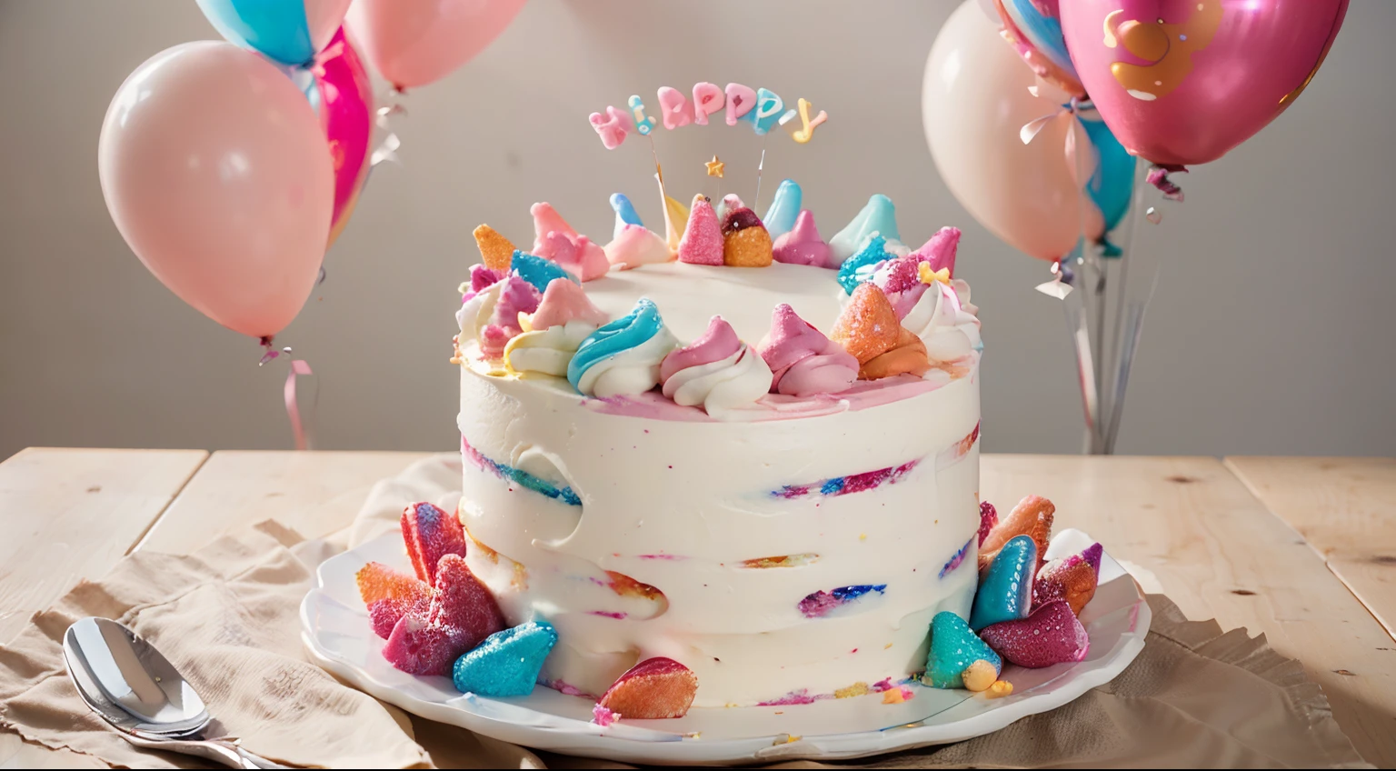 3rd birthday,Lovely birthday cake,Cute color scheme,joy