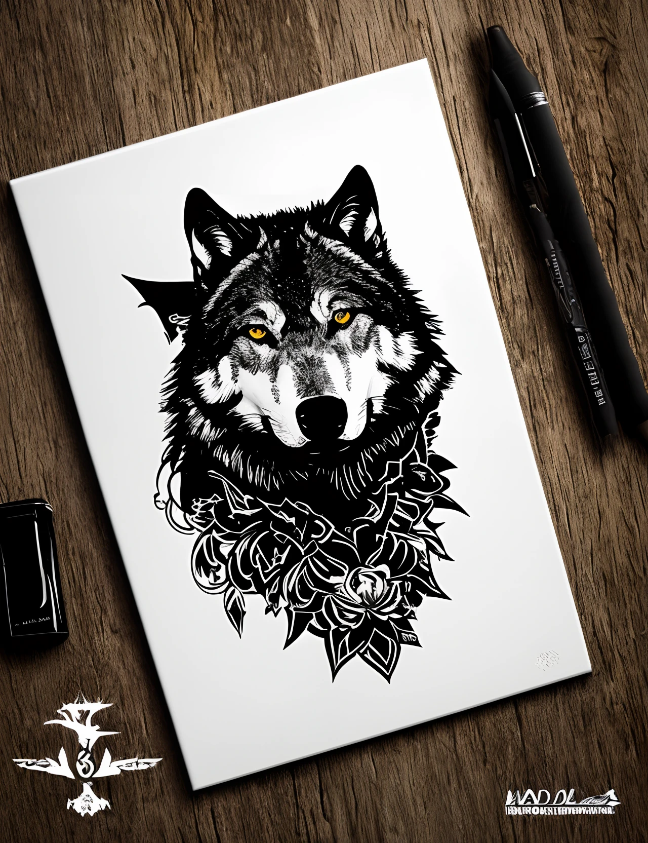 Gerar uma logo de um lobo escrito mad wolves crew para colocar em uma jaqueta