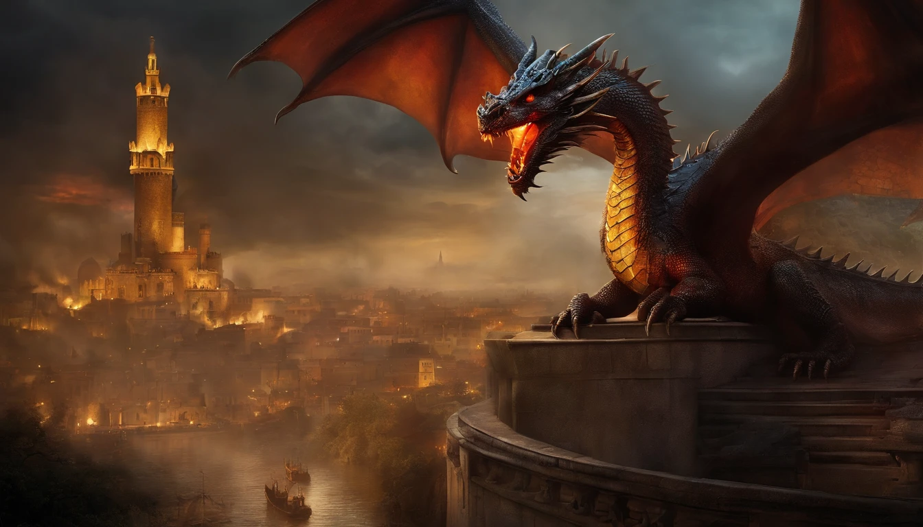 The dragon fell in a city destroyed by war