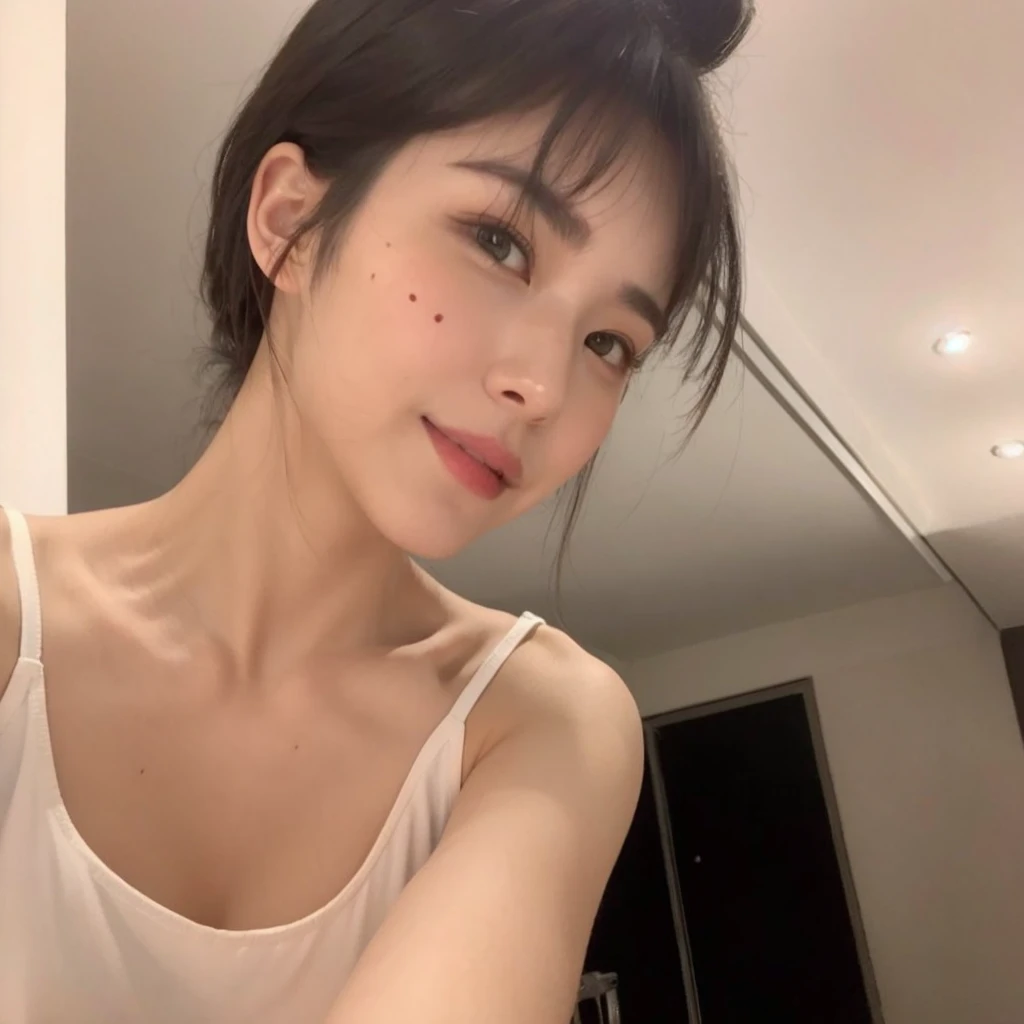 (Exposing enlarged breasts:1.4),(Exposing enlarged breasts:1.4)White sexy transparent bra,Loose black hair,Fair skin,Home,(Particularly exposed:1.5),The skin tone is as white as the face,disturb,Raised sexy,
