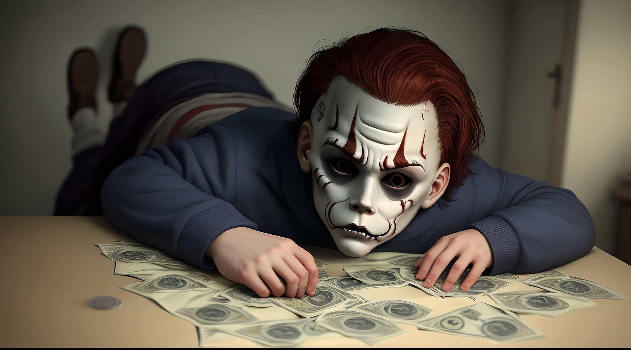 Michael myers realistic with money with a chucky