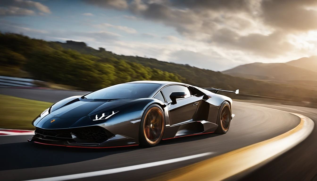 Envision a thrilling moment captured in time: a Lamborghini V12 Vision Grand Turismo racing down a track with breathtaking speed. Place the focus on the car, allowing its sleek design and dynamic lines to take center stage.
Zoom in on intricate details of the Lamborghini, emphasizing the precision of its aerodynamics, the gleaming finish, and the intricacies of the V12 engine. Capture the micro-details, such as the reflections on the polished surface, the intensity of the headlights, and the finely crafted contours that define this high-performance machine.
Create a sense of motion by using a panning shot technique, with the background intentionally blurred to convey the exhilarating speed of the race. Highlight the surroundings with dynamic streaks of color, suggesting the rapid movement of the Lamborghini against the backdrop.
Consider the track environment—whether it's a sleek modern racing circuit or a scenic road winding through a captivating landscape. Incorporate elements like tire marks and dust to add realism and further convey the intensity of the racing experience.
This detailed prompt aims to inspire a visually captivating depiction of a Lamborghini V12 Vision Grand Turismo racing down a track, with a focus on intricate and micro-details, and a background deliberately blurred to convey the thrilling speed of the race.