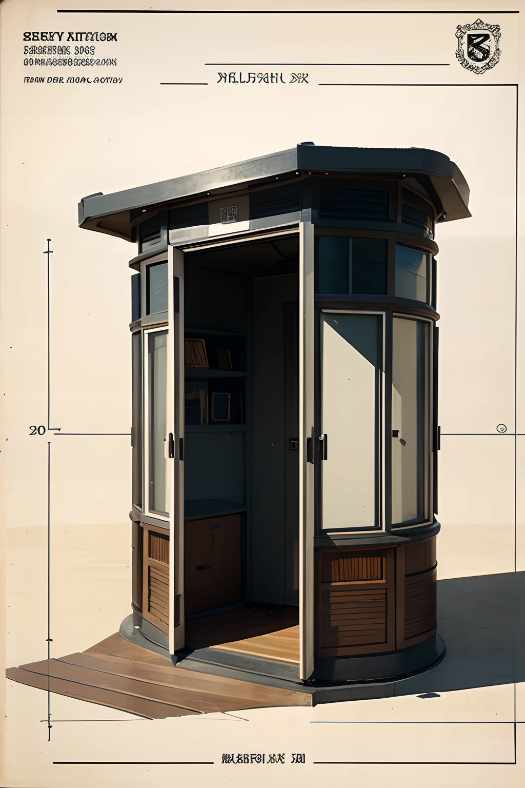 Security Booth,Individual architectural design drafts,Design line drawings,Vintage,There is a story,Unbridled imagination,Line caricature