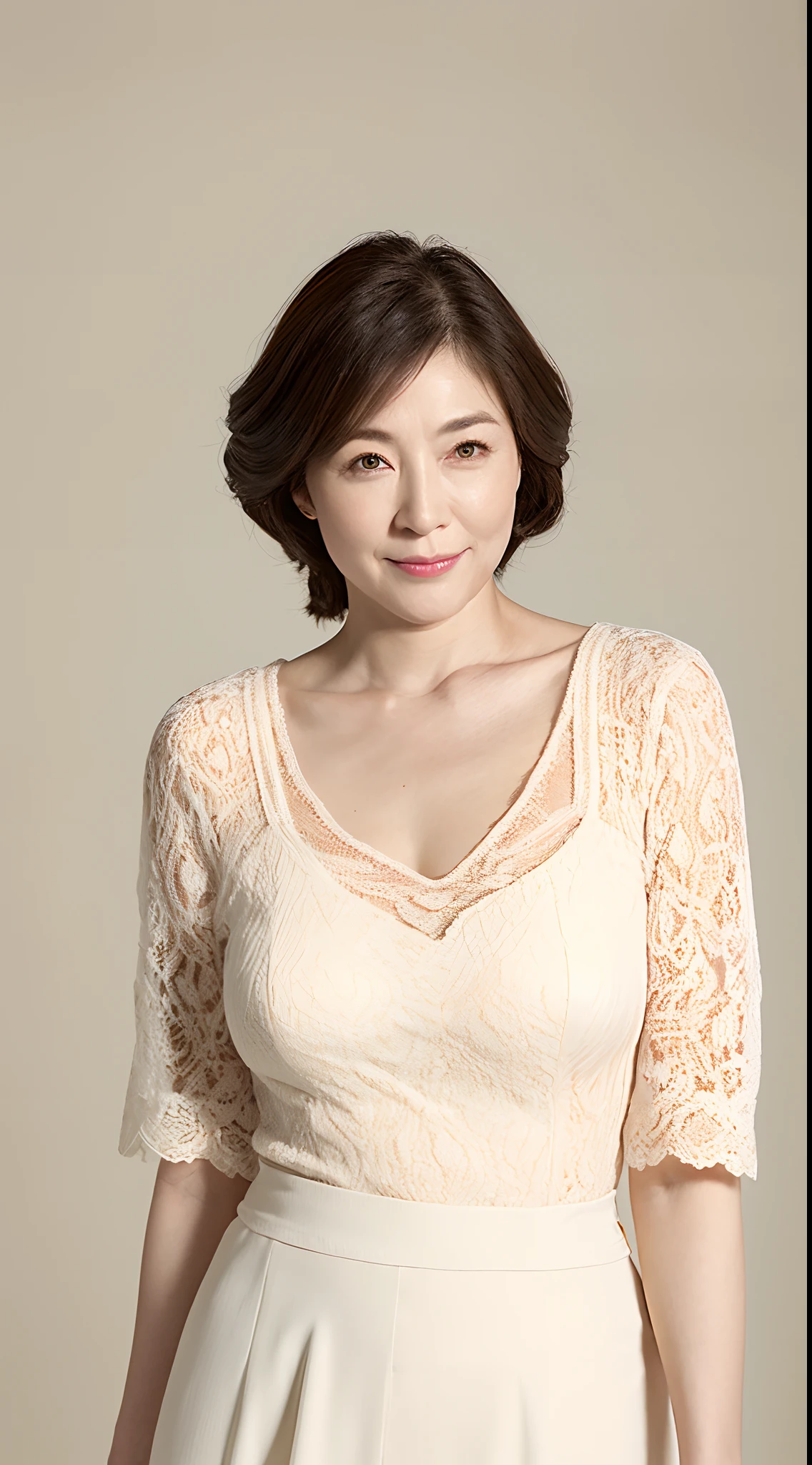 super high quality, Background Blur, In a hotel room, gravure, I'm sticking out my, 65 years old, ,Fat belly,Very plump, From the chest up, masterpiece, Highest quality, Very detailed, Realistic, Ultra-dense skin, Perfect Anatomy, Plump Mature Woman, Wrinkles around the eyes, , Big Breasts, In underwear, A shy toothy smile, Chubby, Glamour, sexy, Pure white skin, Looking at the audience,