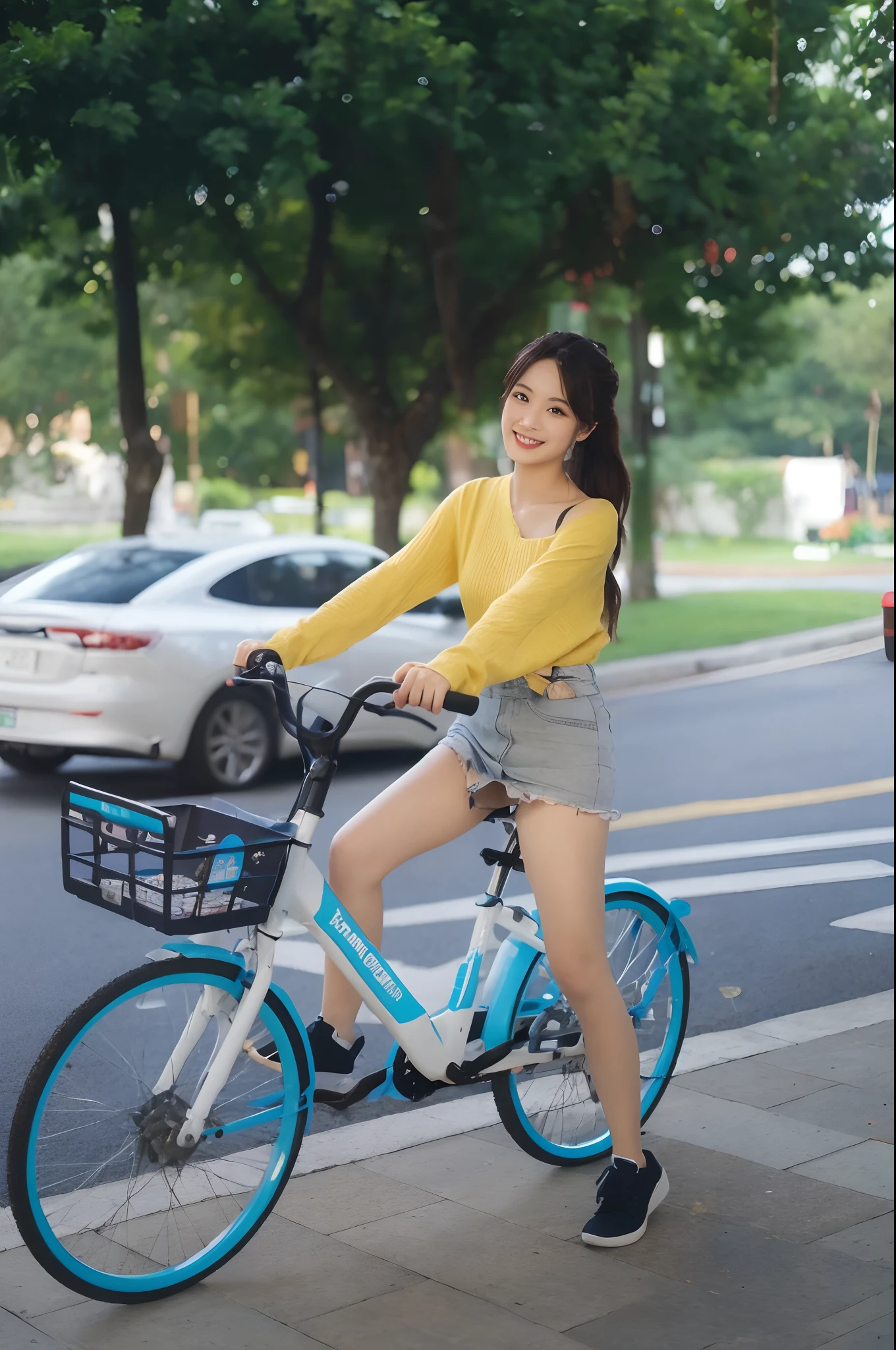 (8K,RAW photos,best qualtiy,A high resolution:1.1),(hyper realisitc:1.4),(realisticlying,realisticlying:1.3),the soft light,,Girl,photorealiscic face,photorealistic body,Realistic skin,absurderes,tmasterpiece,(adolable:1.8),(The large:1.2),Detailed black eyes,innocenteyes,Blushlush,mini-skirts,cinematic lighitnglamplight,filmgrain,jewely,耳Nipple Ring,((mid hair:1.1)),((Floating Hair Novafrog Style)),cherry colored lips,shairband,Hair Bow,pony tails,closeup cleavage,looking-at-viewer,long whitr hair,The upper part of the body,Open lips,Top Teeth,(smile eyes:0.6),(grinning smile),depth of fields,The background is blurred out,Eye focus,Bokeh,年轻,85mm lens,f/ 1.4,profesional lighting,年轻,Portrait,photon maping,Radio City,physically-based renderingt,Asians,squatt,panties shot