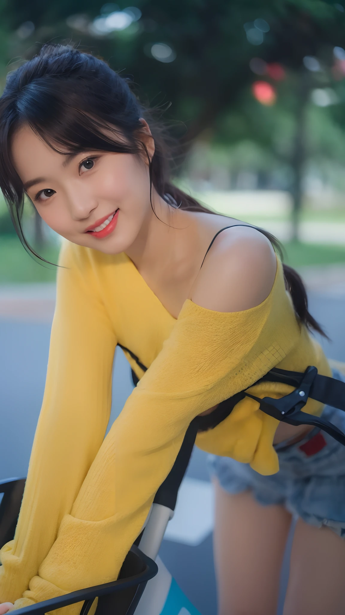 （8K，RAW photos，best qualtiy，A high resolution：1.1），（hyper realisitc：1.4），（realisticlying，realisticlying：1.3），the soft light，，Girl，photorealiscic face，photorealistic body，Realistic skin，absurderes，tmasterpiece，（adolable：1.8），（The large：1.2），Detailed black eyes，innocenteyes，Blushlush，mini-skirts，cinematic lighitnglamplight，filmgrain，jewely，耳Nipple Ring，（（mid hair：1.1）），（（Floating Hair Novafrog Style）），cherry colored lips，shairband，Hair Bow，pony tails，closeup cleavage，looking-at-viewer，long whitr hair，The upper part of the body，Open lips，Top Teeth，（smile eyes：0.6），（grinning smile），depth of fields，The background is blurred out，Eye focus，Bokeh，年轻，85mm lens，f/ 1.4，profesional lighting，年轻，Portrait，photon maping，Radio City，physically-based renderingt，Asians，squatt，panties shot