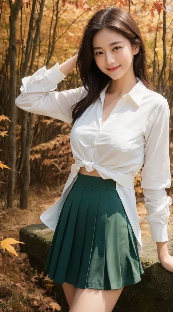 ((Best quality, 8K, Masterpiece: 1.3)), 1 girl, Slim abs beauty: 1.3, (Hairstyle Brown Hair Shortcut, : 1.2), dress: 1.1, Super slender face, Delicate eyes, Double eyelids, Smile, Home, RAW photo,Pursed his lips and smiled