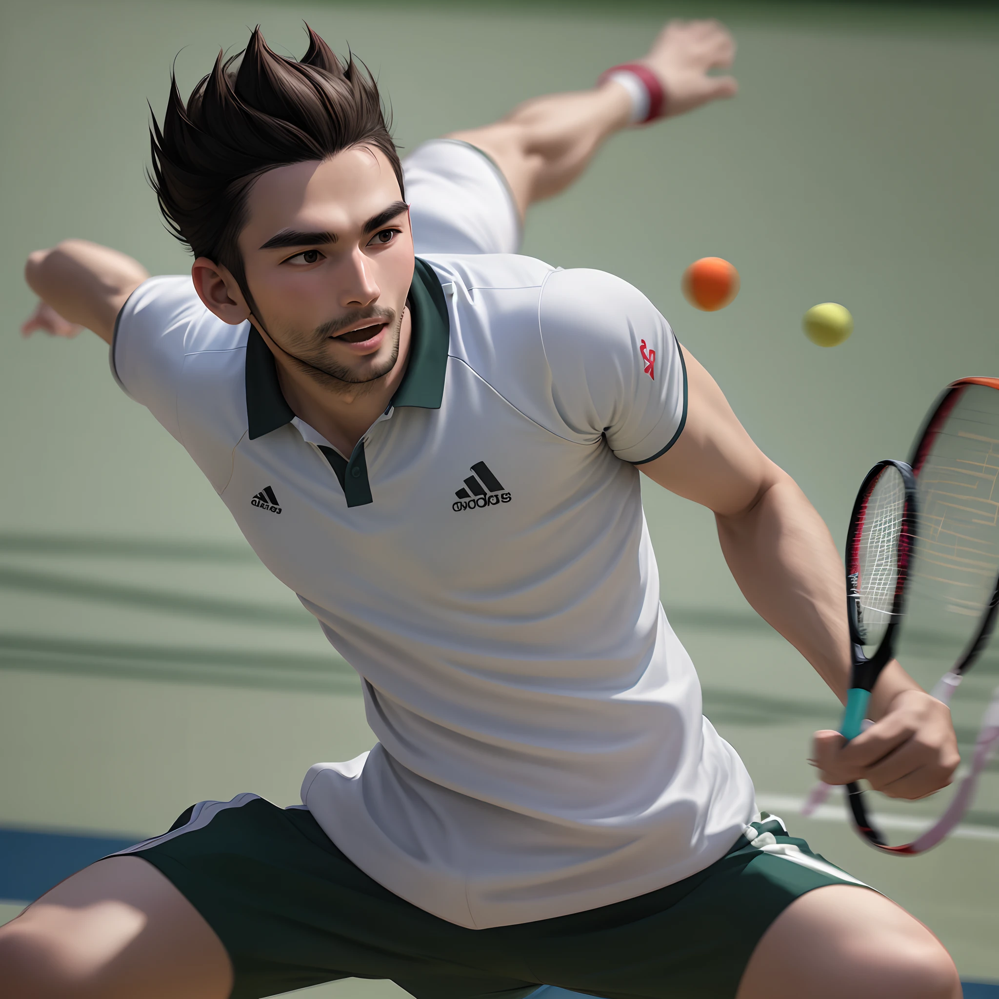 A man spinning a badminton