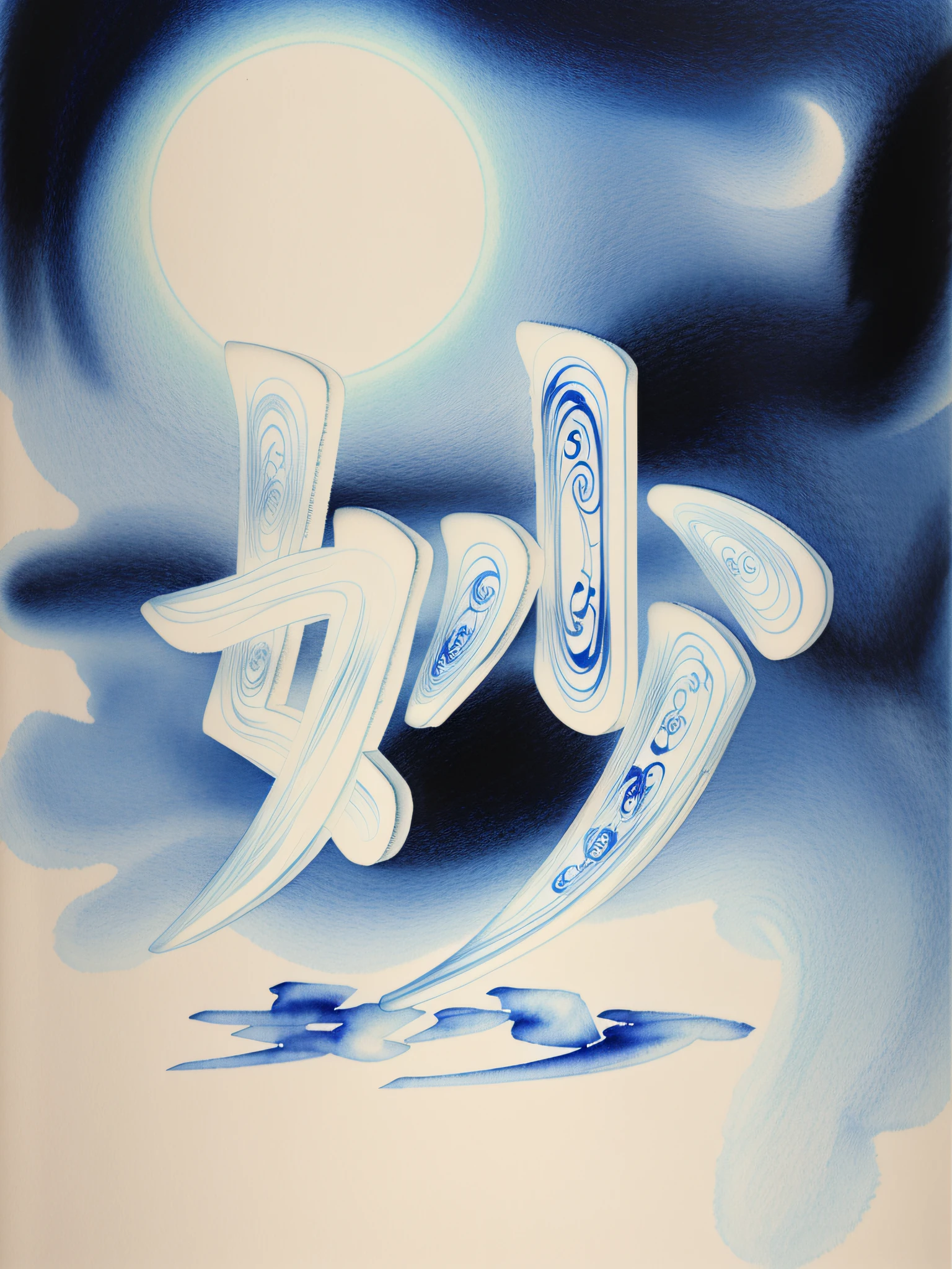 ModelShoot style, (Extremely detailed Cg Unity 8K wallpaper),Blue and white porcelain,The beauty of abstract stylization, lotuspond, moon full,depth of fields,Traditional Chinese Ink Painting, Traditional Chinese art, author:Guo Xi, author:Ma Yuanyu, Traditional Chinese painting, author:Xu Xi, author:Luo Mu, author:Yang Buzhi, author:Li Kelan, author:Gu An, Ink painting ) ) ) ), Chinese ink painting, Chinese painting style