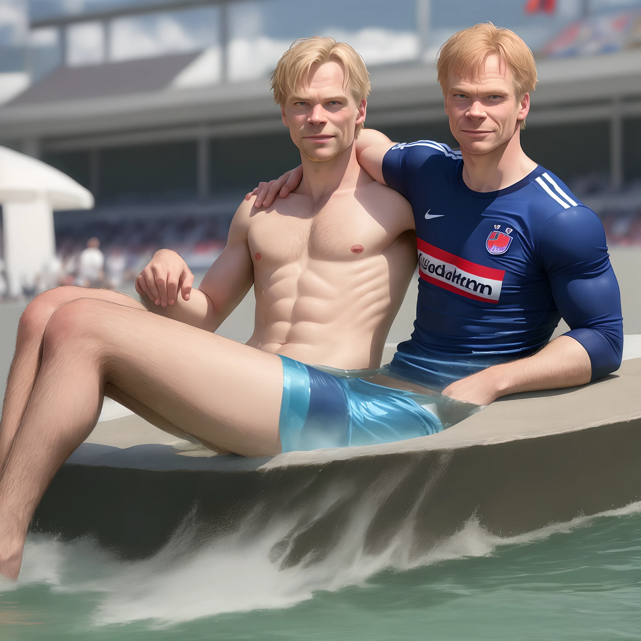Oliver. Kahn in Leipzig mit badehose