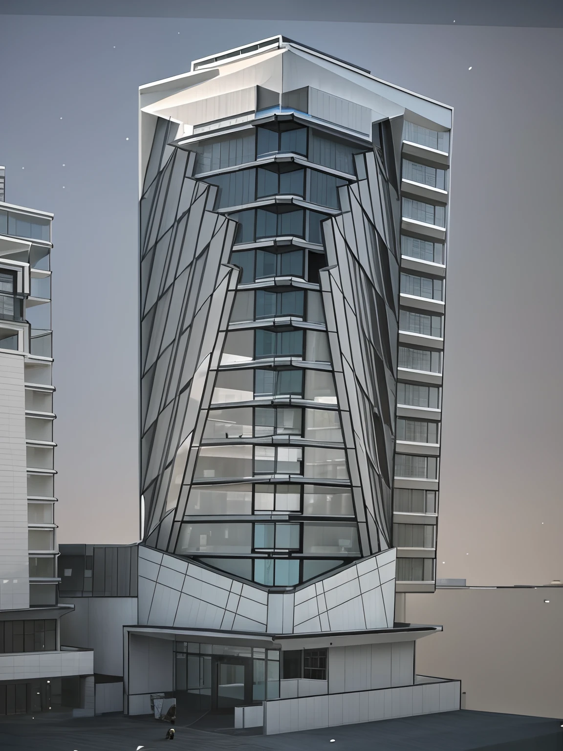 there are two buildings that are next to each other, architectural concept, building facing, mid-view, front perspective, architectural concepts, perspective view, multistory building, front-view, concept image, arhitectural shot, concept drawing, office building, architectural shot, detailed rendering, full building, rendering of checkmate, futuristic building