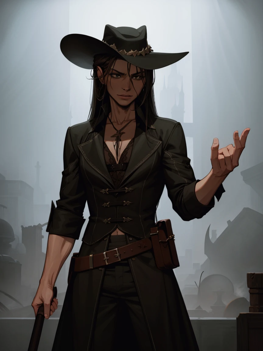 Vanhelsing, dark cowboy hat