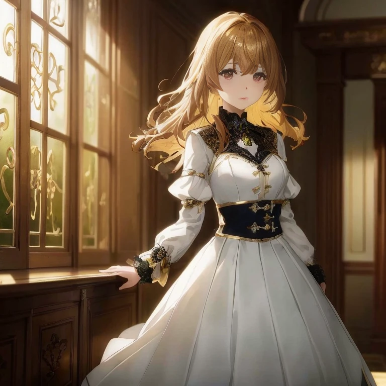Anime girl in white dress standing in front of window, Cute anime waifu in a nice dress, from girls frontline, Female protagonist 👀 :8, Fine details. girls' frontline, anime key visual of elegant, cushart krenz key art feminine, Ayaka Genshin Impact, Violet Evergarden, girls frontline cg, Official art