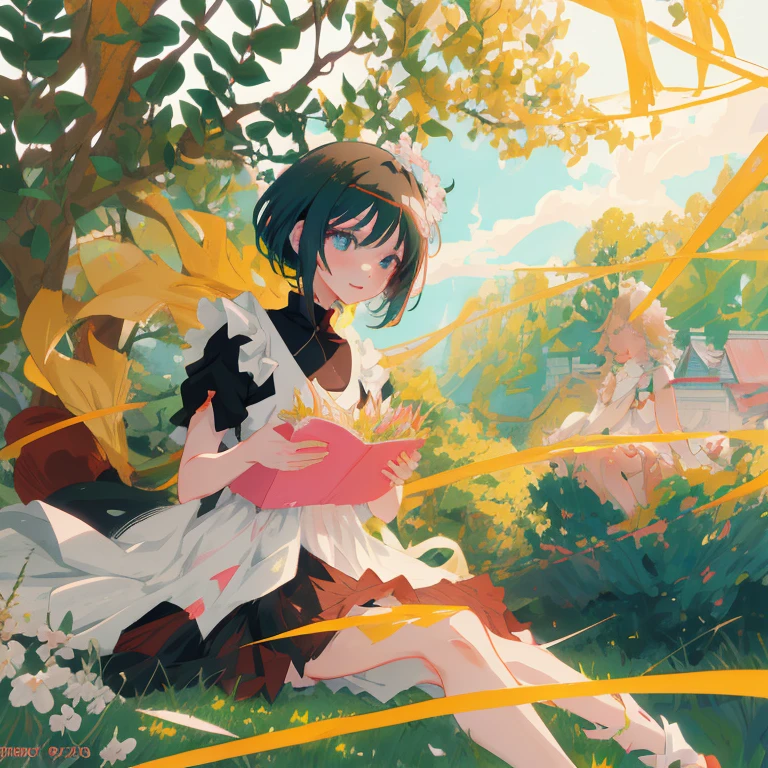 Anime girl sitting on the ground in front of a tree, Beautiful anime girl, anime style 4 k, young anime girl, 4k anime wallpaper, Beautiful anime, Anime art wallpaper 8k, Cute anime waifu in a nice dress, anime girl wearing a black dress, anime moe art style, pretty anime girl, Anime visuals of cute girls, anime image