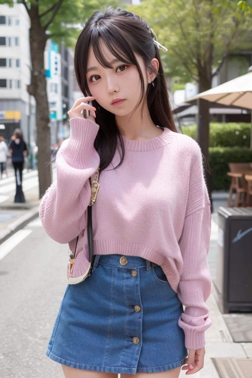 girl with、komono、a miniskirt