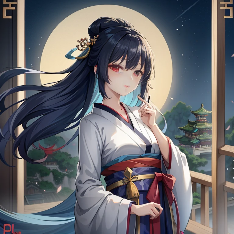 Woman in kimono standing in front of window, palatial palace , a girl in hanfu, Anime art wallpaper 8k, anime style 4 k, artwork in the style of guweiz, flowing hair and long robes, anime art wallpaper 4k, anime art wallpaper 4k, Trending on ArtStation pixiv, anime wallpaper 4 k, anime wallpaper 4k