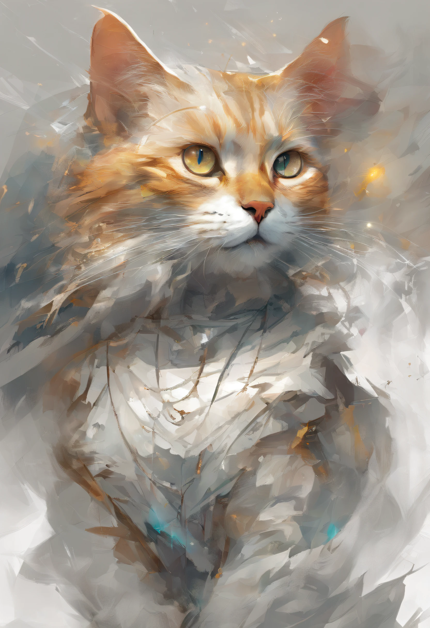 Cat in the style of fractart、masterpiece、top-quality、hightquality、hight resolution、16 K、raw、超A high resolution、The ultra-detailliert、detaile、extremely delicate and beautiful、A highly detailed、