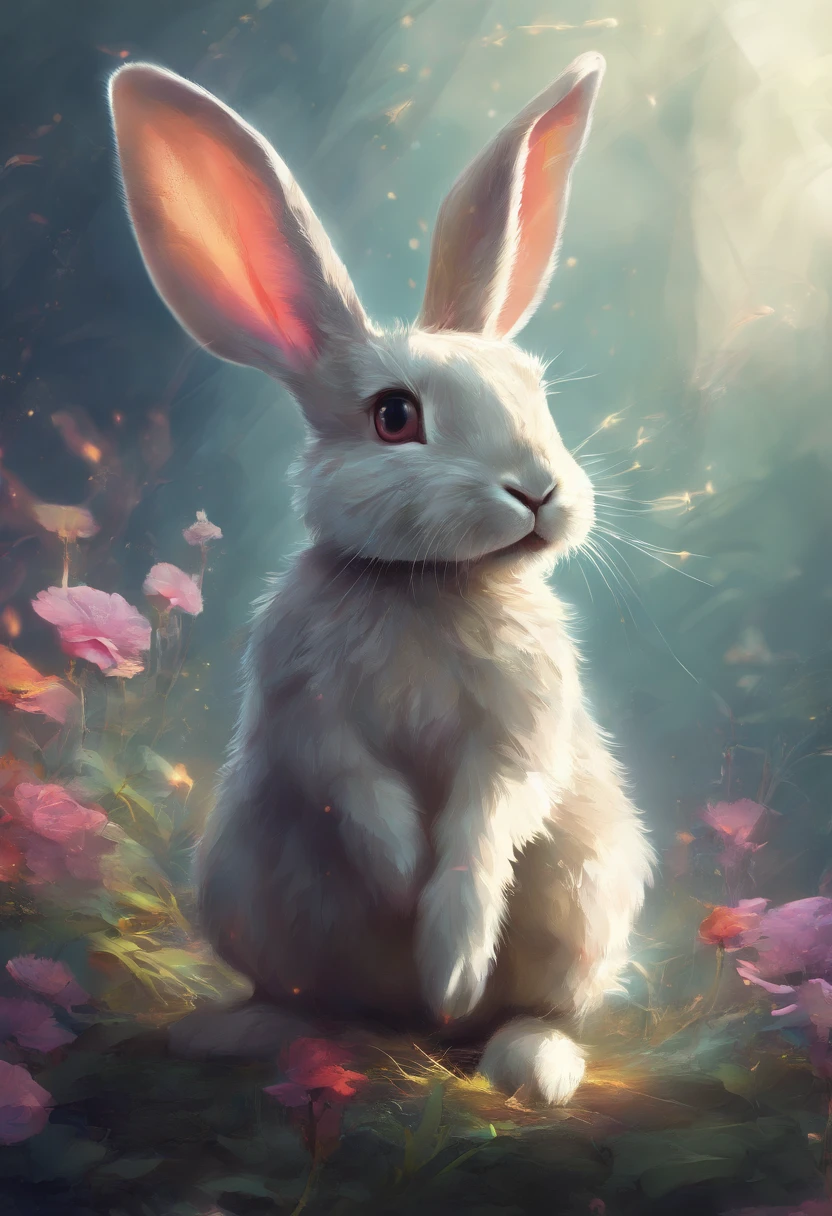 Rabbit in the style of fractart、​masterpiece、top-quality、hightquality、hight resolution、16 K、raw、超A high resolution、The ultra-detailliert、detaile、extremely delicate and beautiful、A highly detailed、