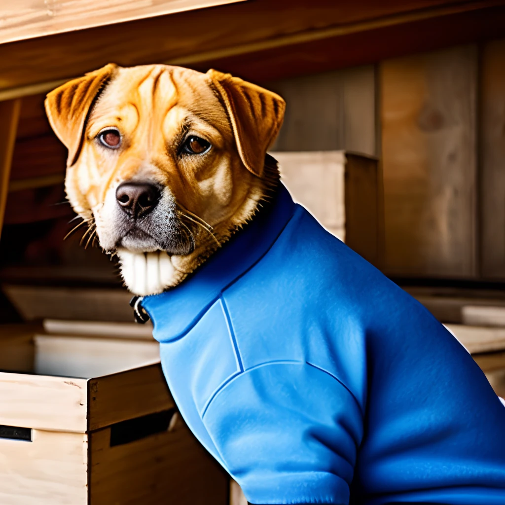 Garfield the dog in a attic