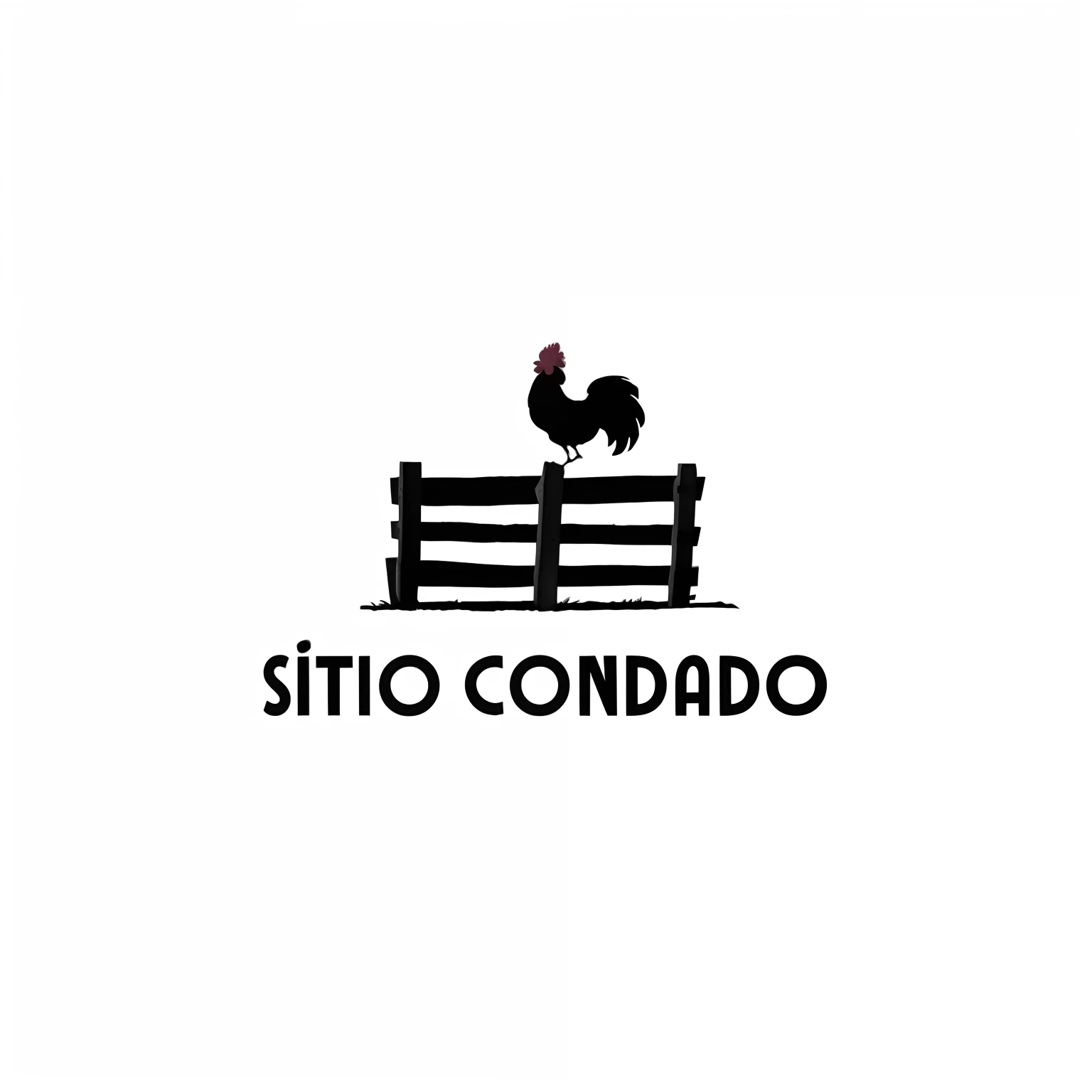 a rooster crowing on a fence with a country house in the background