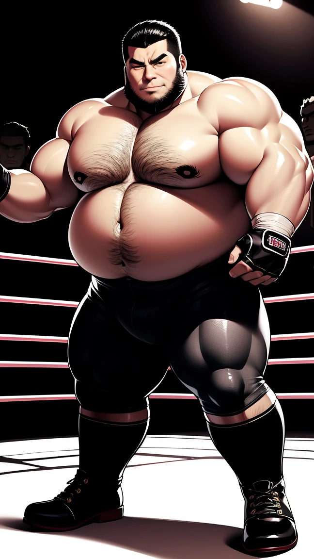 solo person,male people,Muscle wrestler,musculous,Stout wrestler,Asian people,jpn,uncle,60-year-old middle-aged man,Short hair,short detailed hair,Wrestling boots,Full body like,Panorama Figures,WWE rings,WWE American professional wrestling,spotlight lights,shadowing,visions,Briefs,fatness,age 55,,Middle aged,Tattooed with,Fingerless gloves,Wheat-colored skin,Oily skin,dark-skin,Show off your pectorals,Sumo wrestler,body builder,Wide sideburns,Pronounced abs,ssmile,The beard is gray,Gray hair,(Full body like:3),Fine hands,