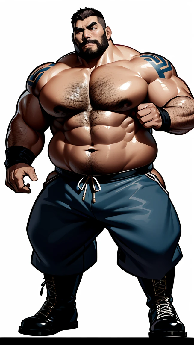 solo person，male people，Muscle wrestler，musculous，Stout wrestler，Asian people，jpn，uncle，60-year-old middle-aged man，Short hair，short detailed hair，Wrestling boots，Full body like，Panorama Figures，WWE rings，WWE American professional wrestling，spotlight lights，shadowing，visions，Briefs，fatness，age 55，,Middle aged，Tattooed with，Fingerless gloves，Wheat-colored skin，Oily skin，dark-skin，Show off your pectorals，Sumo wrestler，body builder，Wide sideburns，Pronounced abs，ssmile，The beard is gray，Gray hair，（Full body like：3），Fine hands，