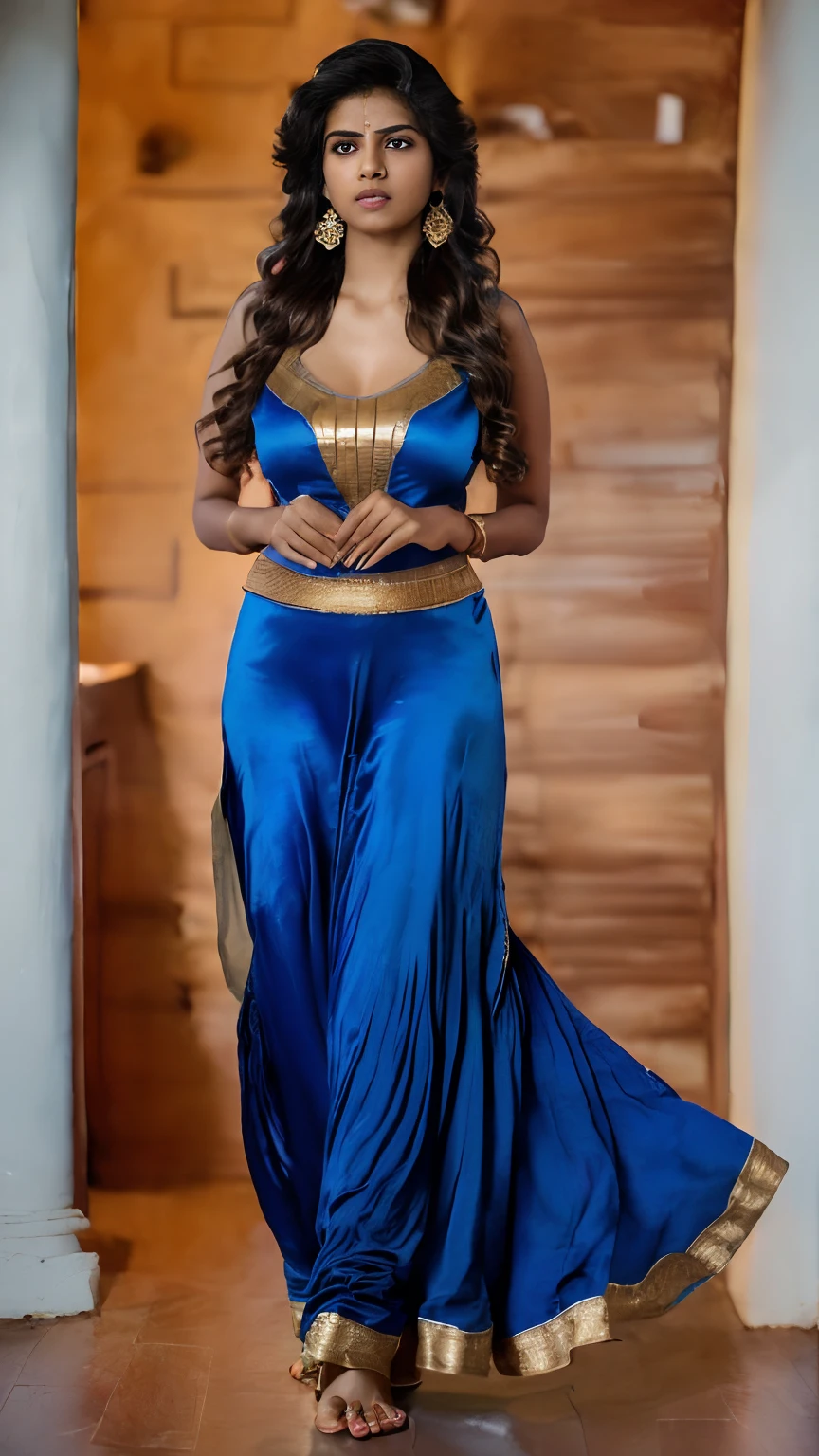 (((full body))), ((head to feet full body)), (((desi indian girl))), ((masterpiece+Best quality+High resolution), (solo1 woman18 years old), (dreamy atmosphere+Soft lighting),(1 character),(Mysterious expression+Elegant poses),(loose hair+bright eyes),(50% blue-red magic costume+delicate details)).