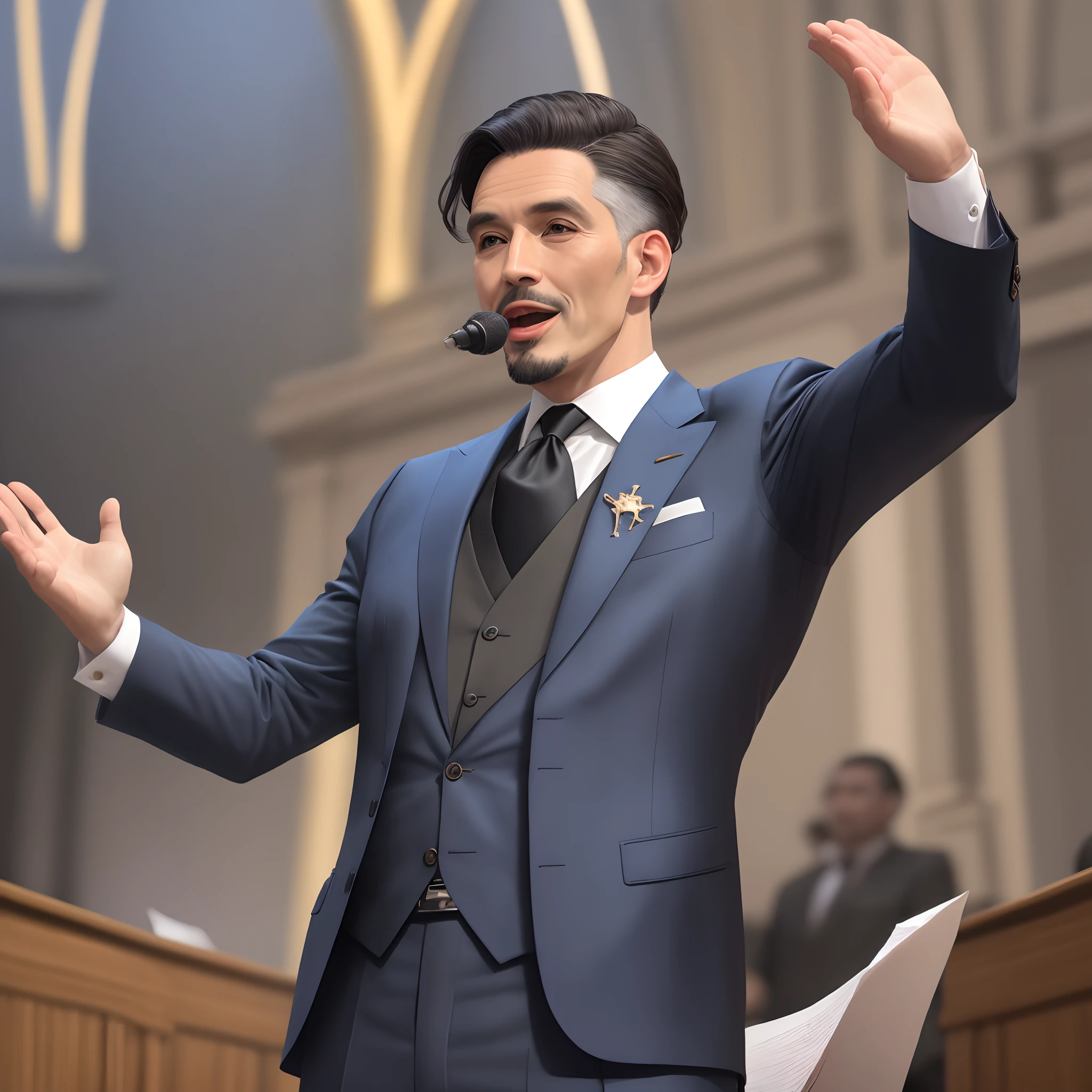 Pastor de terno realista