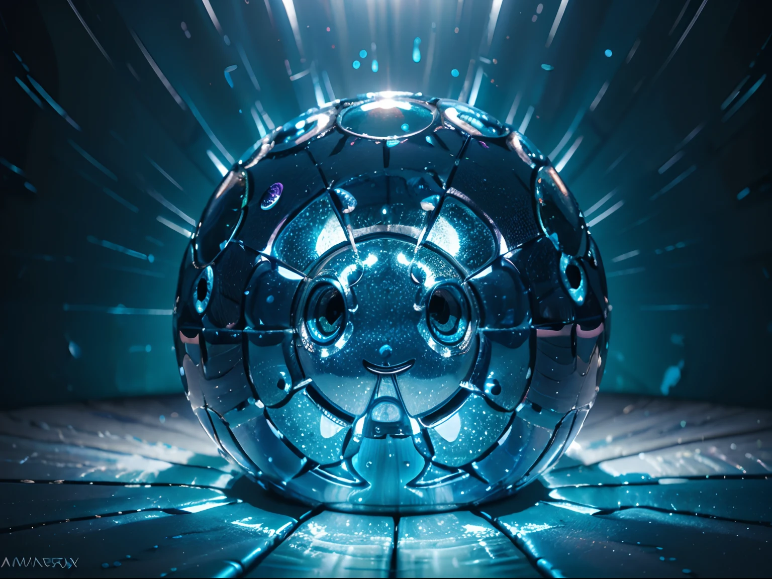 Anime Monster, Not Human, A shiny electeic blue slime, cute face, pokemon like, vibrant and translucent texture, slime stretching and squishing, detailed, mesmerizing patterns and swirls, sparkling and reflecting light, satisfying to touch and play with, high-res masterpiece, vivid colors, illuminated with soft studio lighting, battle arena location, anime eyes.