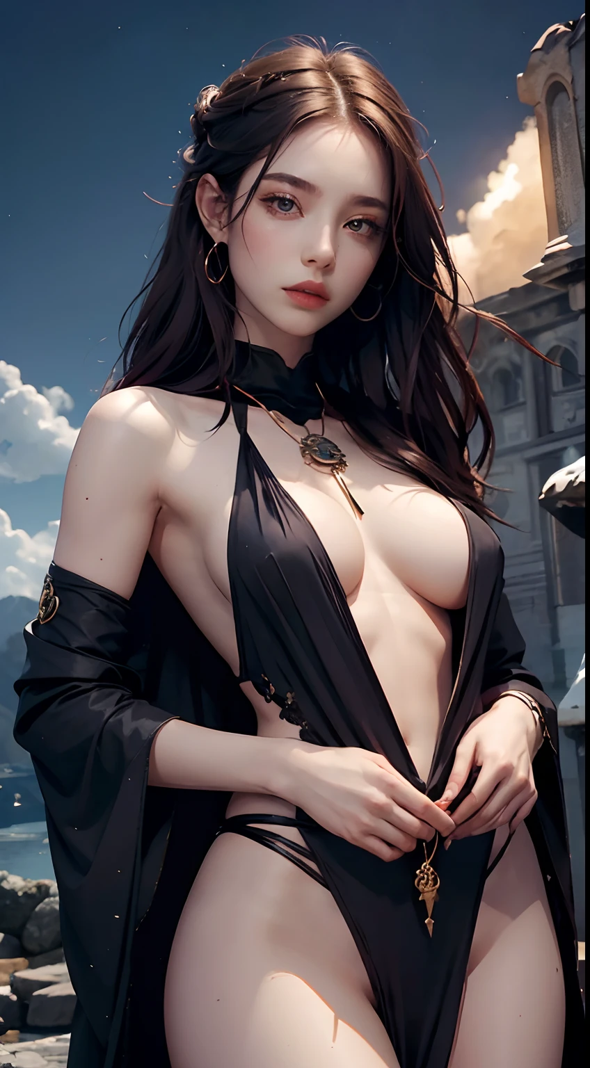 (1girl:1.3), Solo, Body Parts, Official Art, Unified 8k Wallpapers, Ultra Detail, Beauty and Aesthetics, Beauty, Masterpiece, Best Quality, Fantastic Vibe, Calm Color Palette, Peaceful Mood, Soft Shadows, Witch Priestess, Charismatic Spell, Amulet, Witch Duty