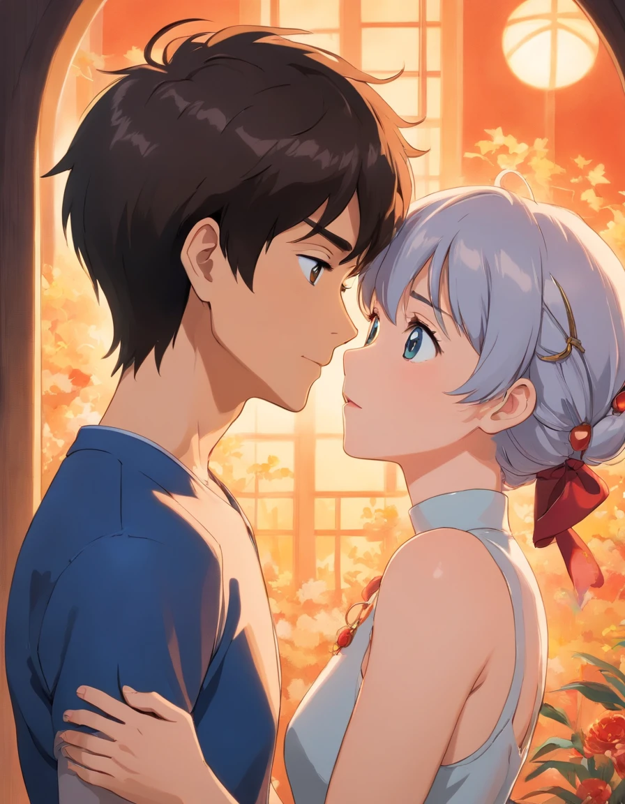 A young Shinji Ikari and Rei Ayanami engaging in a passionate, intimate moment. The scene is depicted with utmost delicacy and detail, capturing the beauty and vulnerability of their connection. The artwork is rendered in a medium that exudes sensuality and intensity, such as a sultry oil painting or a meticulously crafted 3D render. The image quality is of the highest standard, with ultra-detailed features and a photorealistic quality that brings the characters to life. The composition showcases the characters' eyes, lips, and faces with exceptional detail, emphasizing their emotions and the depth of their intimacy. The lighting is carefully designed, casting a soft, evocative glow on their entwined forms. The color palette is rich and vibrant, enhancing the passionate atmosphere of the scene. The background is kept minimal, leaving the focus solely on Shinji and Rei and their profound connection.