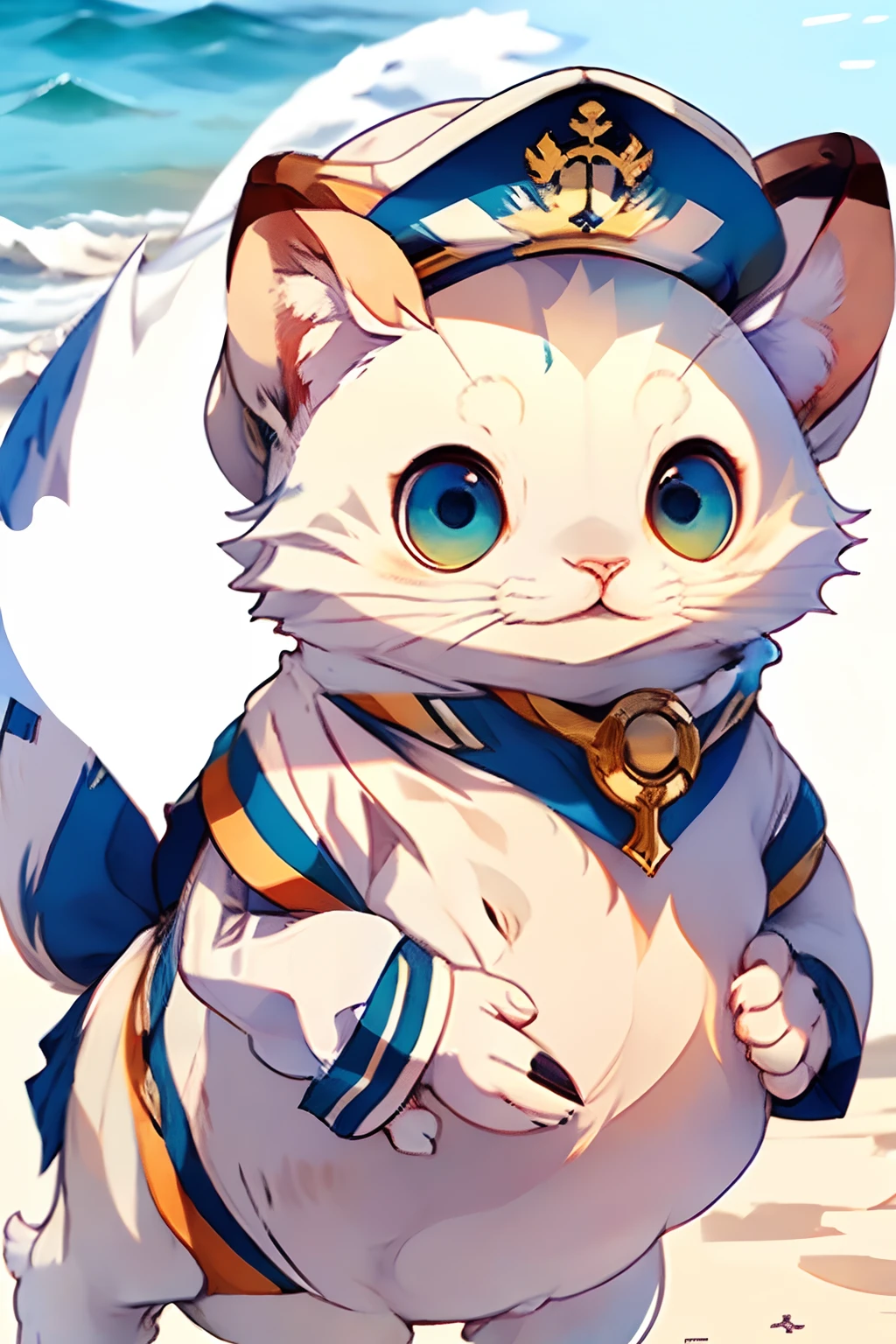 White seal, white seal with sailor hat, big eyes seal, sailor hat