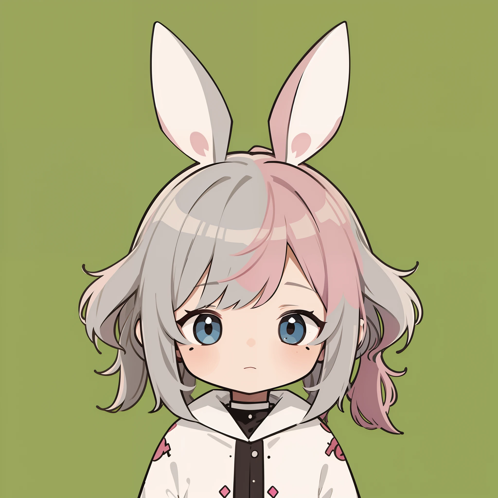 More pink hair，There is only one mole under the right eye，Hair is longer