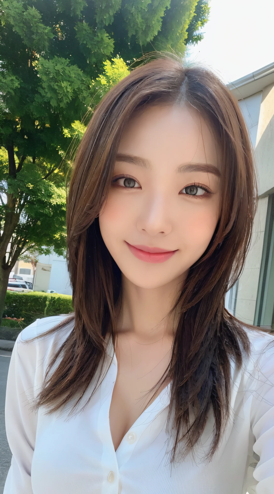 ((highest quality, 8K, masterpiece:1.3)), concentrated:1.2, Perfect body beauty:1.4, Hips:1.2, ((Delicate Hair)), (Colorful Solid Cold Shoulder Oversized Sweater、 :1.1) , ((highest quality、8K、masterpiece:1.3))、1 Girl、A sloppy smile、Esbian all over、Slim face、Big 、Beautiful woman、(Dark Brown Hair)、、1.1、Flickering Valley、Detailed eyes、double eyelid、Blurred Background、超Slim face、Looking down、garden、