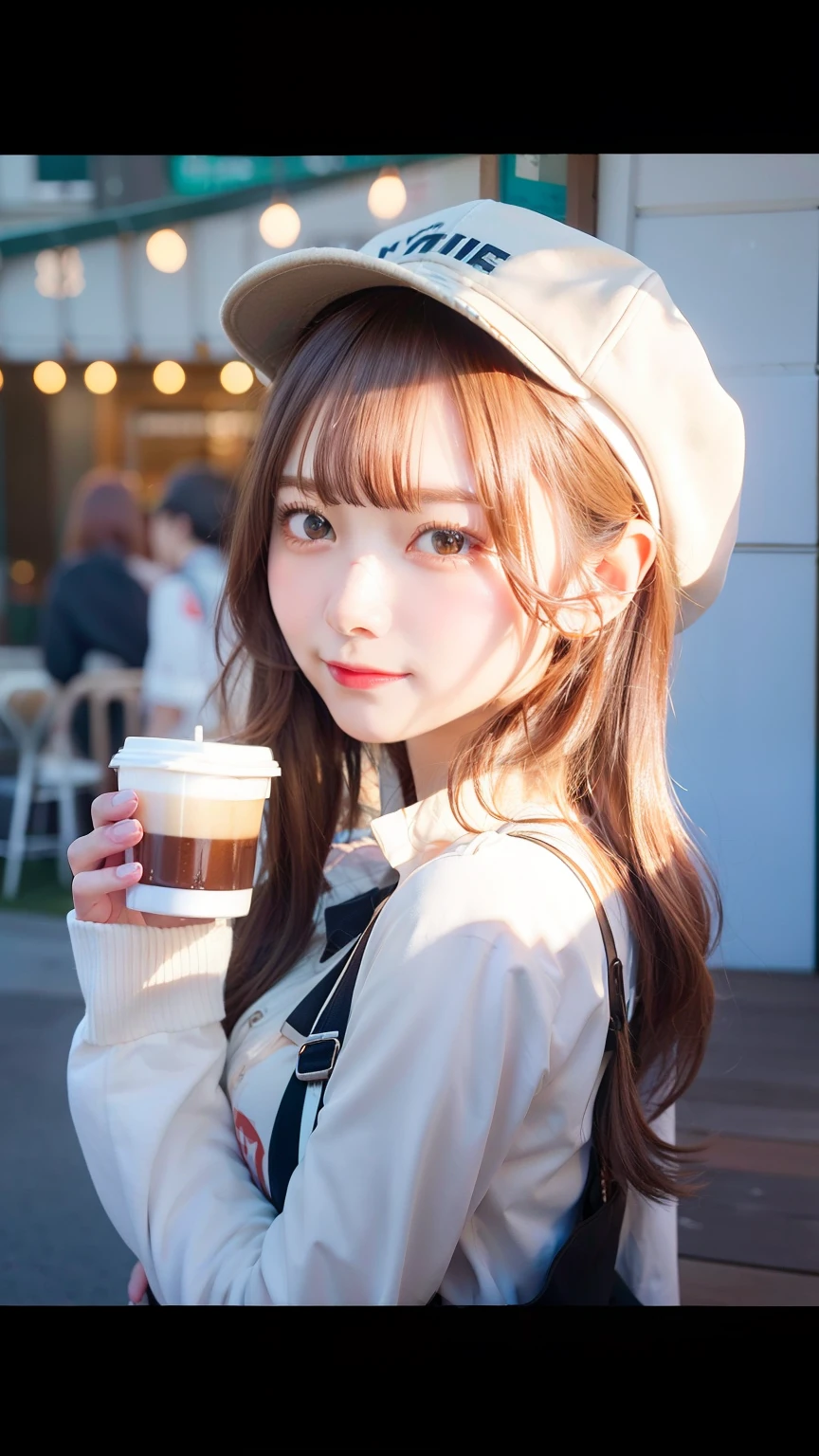 anime girl with a hat holding a cup of coffee, mysterious coffee shop girl, girls frontline style, 🍁 cute, fine details. girls frontline, from girls frontline, 🍂 cute, artwork in the style of guweiz, guweiz, kawaii realistic portrait, lofi girl, sakimichan, kantai collection style, lofi portrait