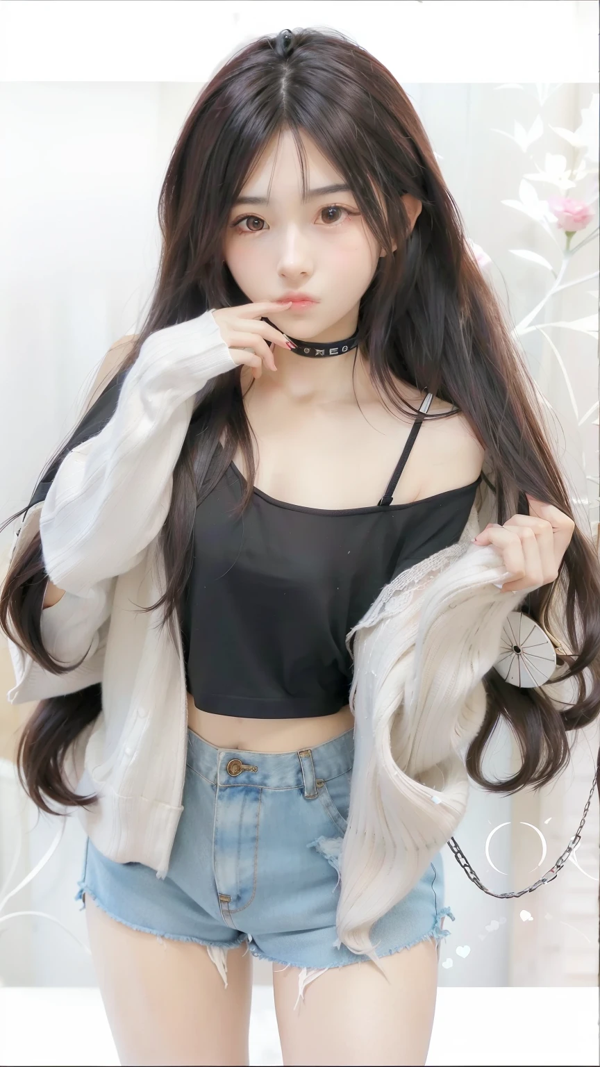 a woman with long hair and a black top is posing, an anime girl, anime girl with long hair, attractive anime girl, pretty anime girl, anime girl, seductive anime girl, beautiful anime girl, cute anime girl, anime visual of a cute girl, (anime girl), young anime girl, beautiful anime style, beautiful anime catgirl, anime best girl