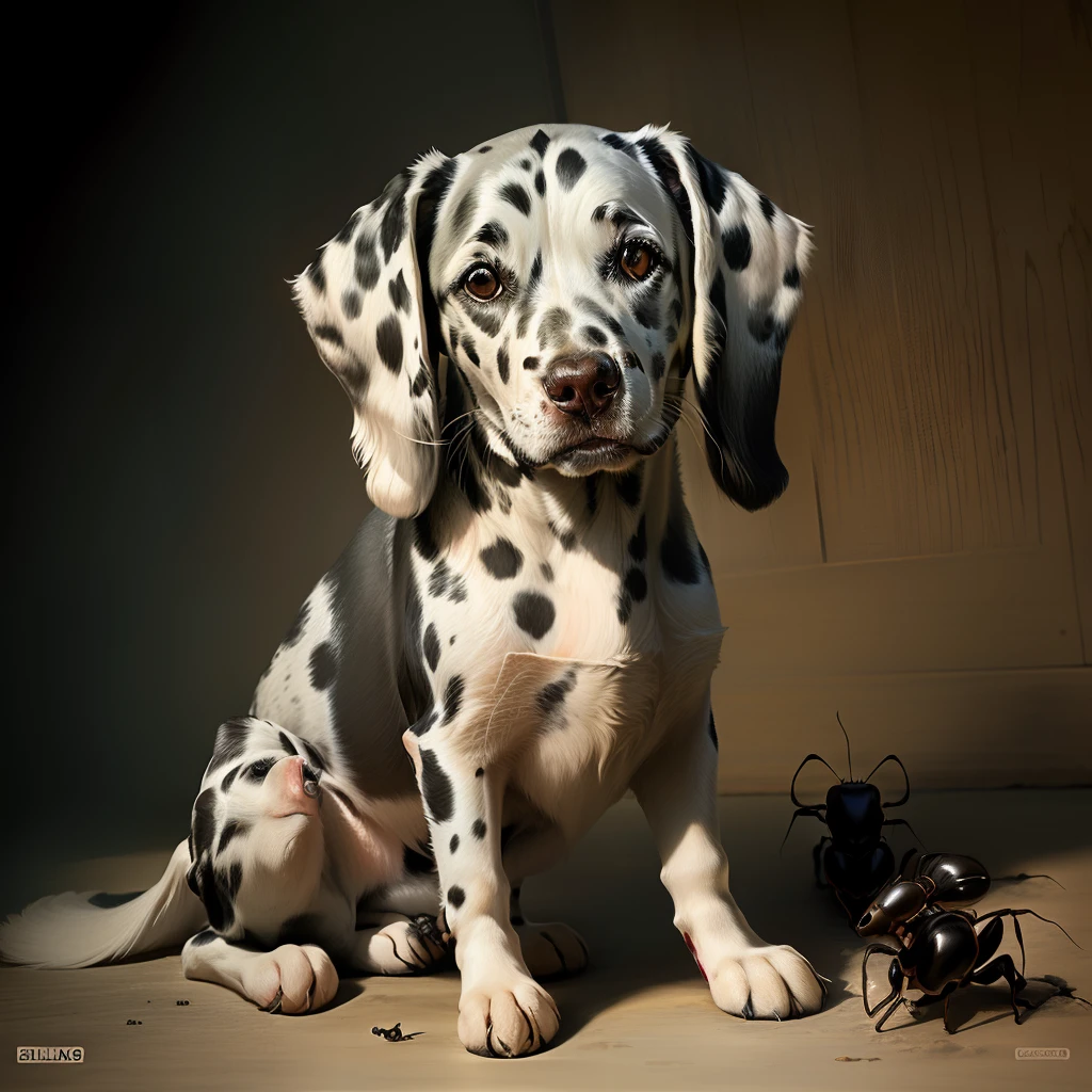 Dalmatian made of Ants