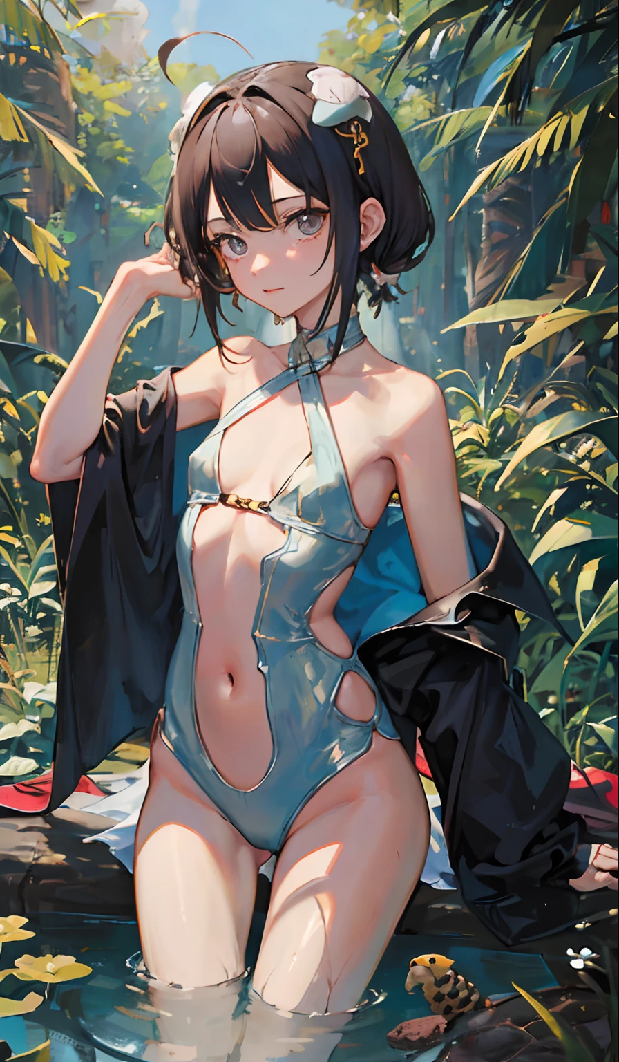 Perfect picture,,{Girl on a tortoise}{One Piece Appearance}{hedonism},{I enjoy},10-year-old girl,4K picture quality, Cinematic,,{Gamine},{small body and chest,,,,,,} Psychedelic hair,cute little, perspiring