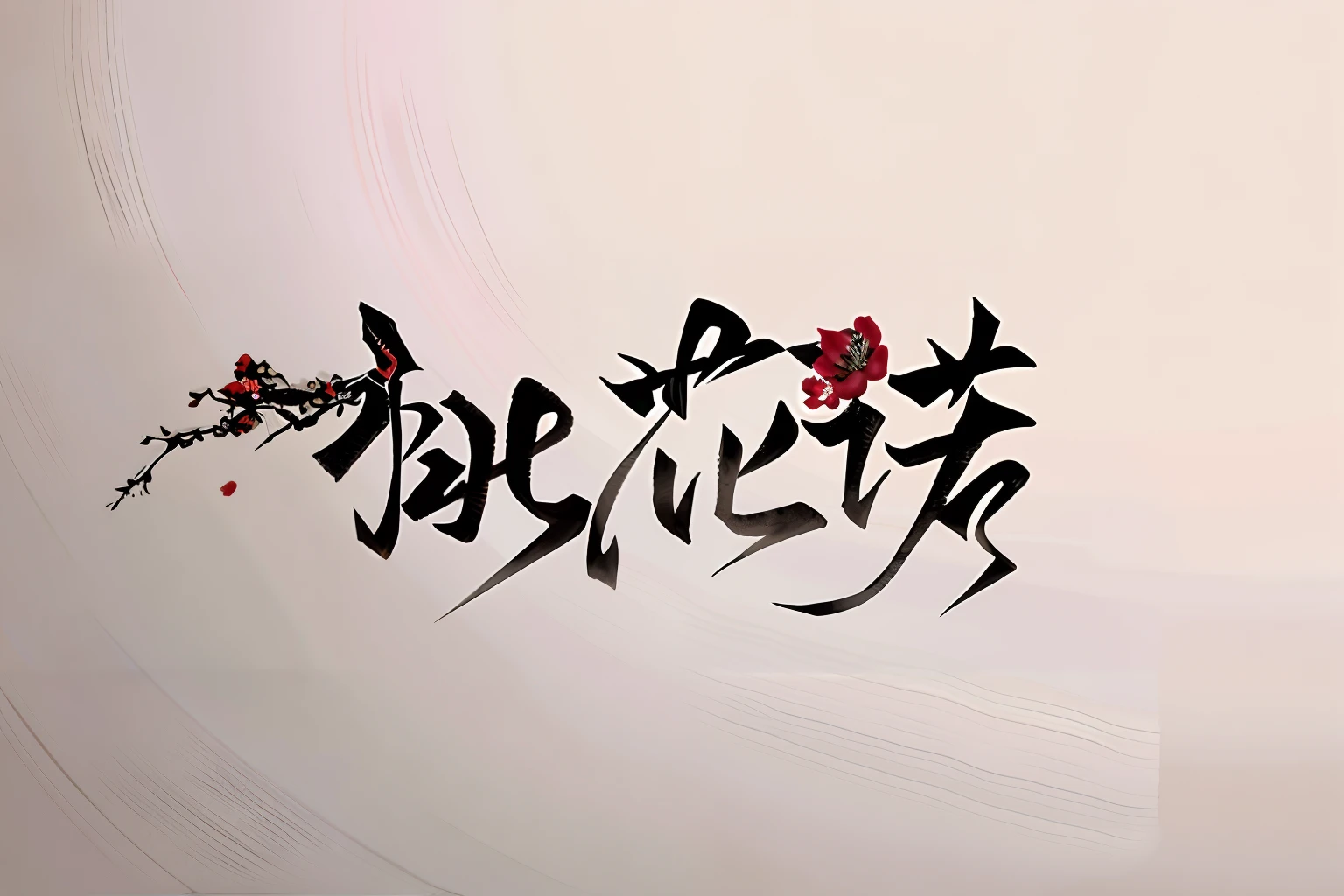 Chinese calligraphy,There is a flower and a bird on it, Middle metaverse, Inspired by Cao Zhibai, caligrafiturism style, Overlay Chinese text, inspired by Wen Zhenheng, inspired by Ma Yuanyu, calligraphic poetry, inspired by Cui Bai, chinese brush pen, Inspired by Song Maojin