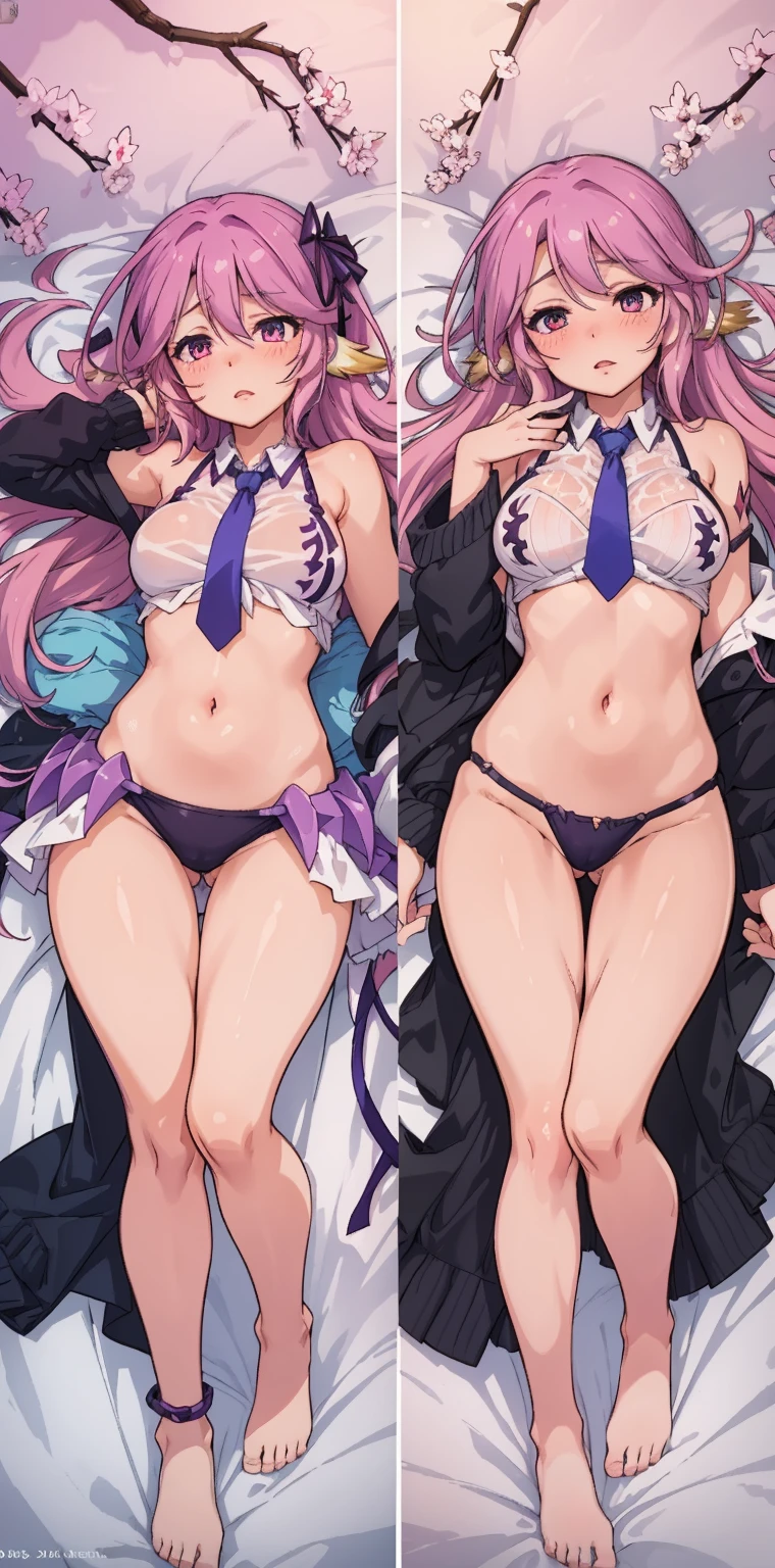 Jibril, blushed, perfect anatomy, detailed eyes, detailed lips, extremely detailed eyes and face, vivid colors, sharp focus, masterpiece:1.2, ultra-detailed, blushed, ((doggystyle)), (solo), (((elegant clothes, tie, two character chart))), sleeveless.
