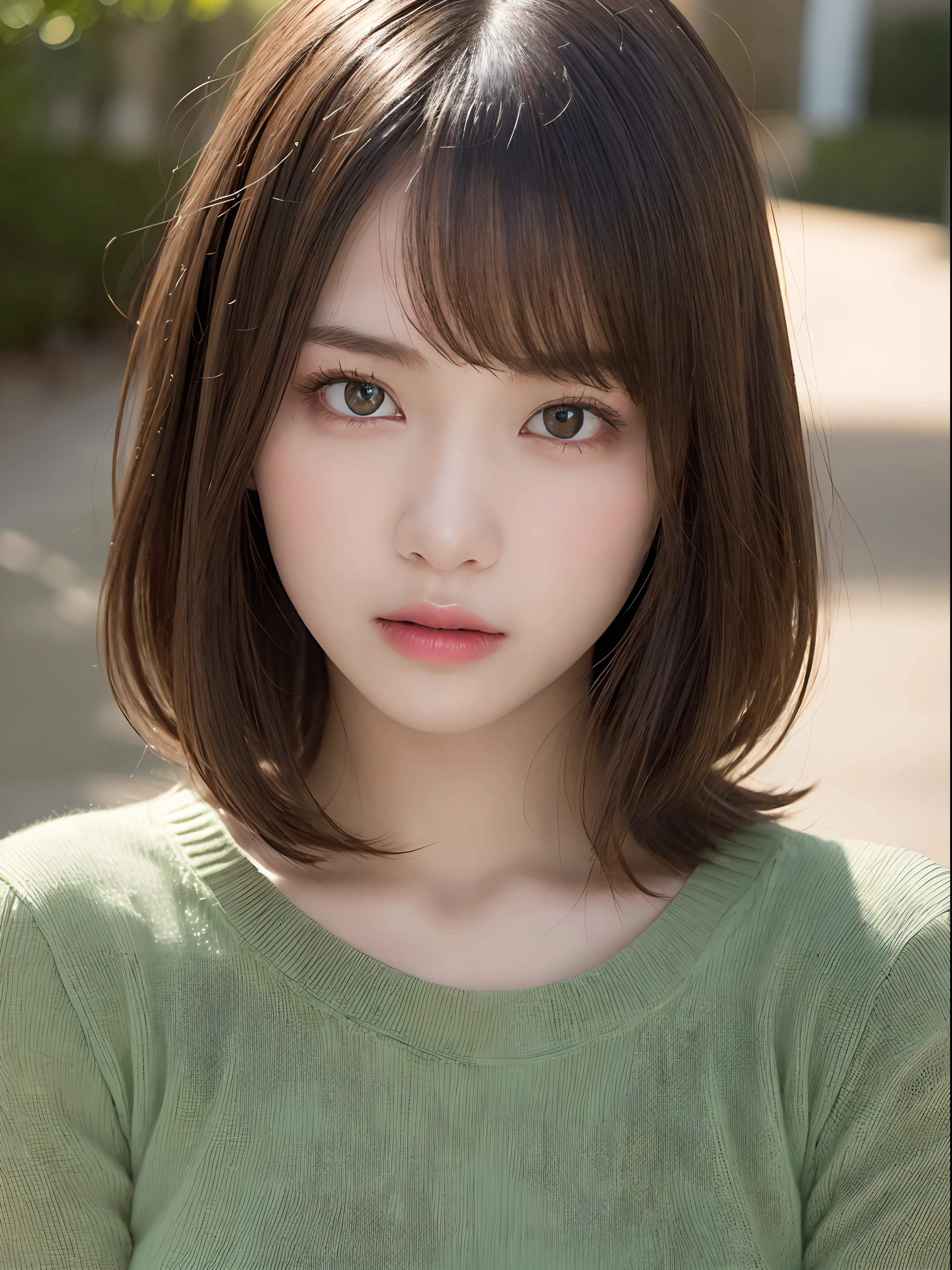 (Riman:1), natta,bar customers, short hair with a light brown fringe,,,, Light brown eyes, 1girll, Innocent, (Photorealistic), (Intricate details:1.2),(masutepiece, :1.3),(Best Quality:1.4), (超A high resolution:1.2), 超A high resolution, (Detailed eyes), (detailed facial features), nffsw, 8K resolution, (Lens Flare:0.7),