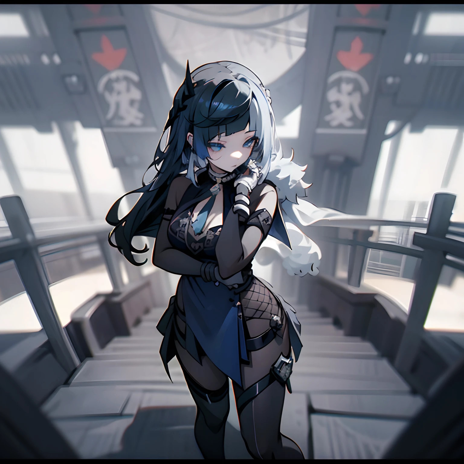 Best Quality, Beautiful skin, animesque, 1girl in, White military uniform, skirt by the, large full breasts, Long hair fluttering in the wind, swords, jet-black hair, Blue eyes, illustratio, Black tie, Belt under the chest, Serious look, Old mansion, art by,Do not include text, Tachi, a 20 yo woman、Wet dress、large full breasts、biomechanical oppai, oppai proportions, Serious look、 knee high stockings, Adult Woman, (cum in vaginas:1.3), Long Wave Hair、jet-black hair, Pleated mini-skirt, (shiny skins), blue eyess, Kamimei、White military uniform、、Silver earrings、a necklace、、Kamimei、Ear cuffs, swords