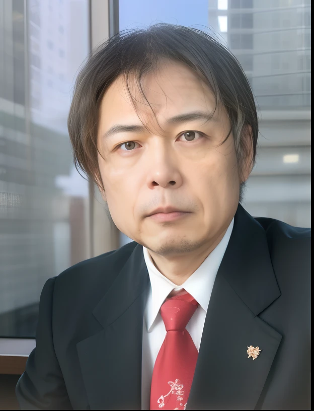 Araphedo man in suit and tie sitting in front of the window, takashi takeuchi, yoichi hatakenaka, Haruhiko Mikimoto, katsura masakazu, tatsuya endo, Mamoru Nagano, akiyuki shinbo, daisuke tsutsumi, tsuyoshi nagano, Yoshiaki Kawajiri